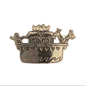 Noah’s Ark Pin Brooch Sterling Silver 925